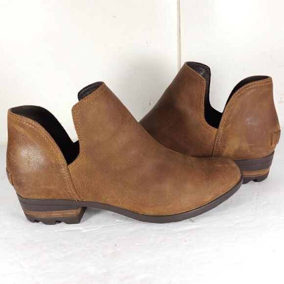 Sorel Women's Lolla II US 8,5 Brown Leather Cut-Out Ankle Booties Boots - Picture 11 of 16